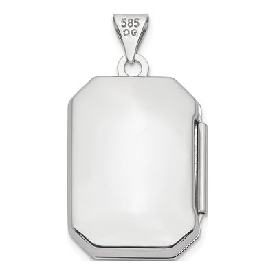 14K White Gold Rectangular Locket – view 5