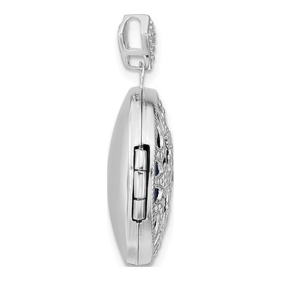 14K White Gold Diamond Filigree Round Locket – view 3