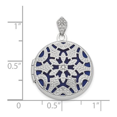 14K White Gold Diamond Filigree Round Locket – view 4