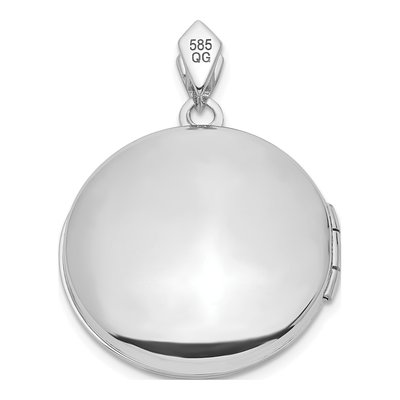 14K White Gold Diamond Filigree Round Locket – view 5