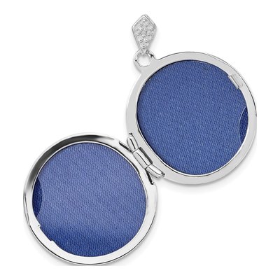 14K White Gold Diamond Filigree Round Locket – view 6