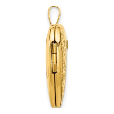 14K Yellow Gold 1/20 ct tw Diamond Scrolled Heart Locket – view 3