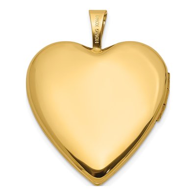 14K Yellow Gold 1/20 ct tw Diamond Scrolled Heart Locket – view 4