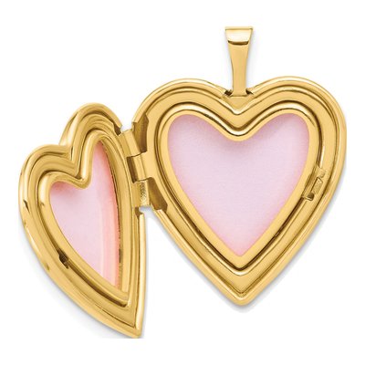 14K Yellow Gold 1/20 ct tw Diamond Scrolled Heart Locket – view 5