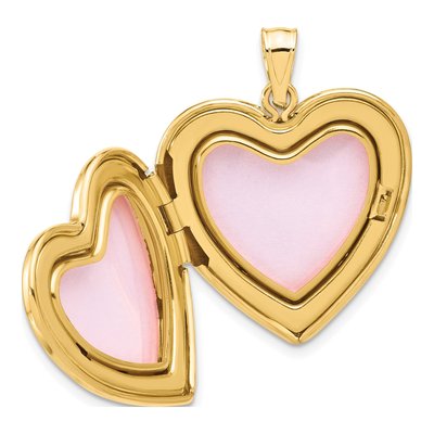 14K Yellow Gold Scrolled Heart Locket – view 5