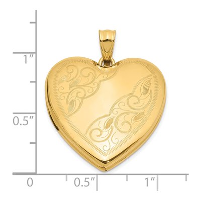 14K Yellow Gold Scrolled Heart Locket – view 6