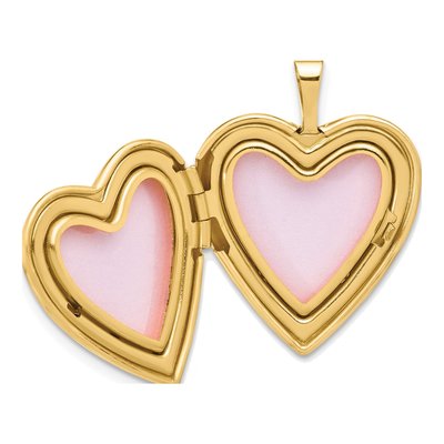 14K Yellow Gold 1/20 ct tw Diamond Star Heart Locket – view 5