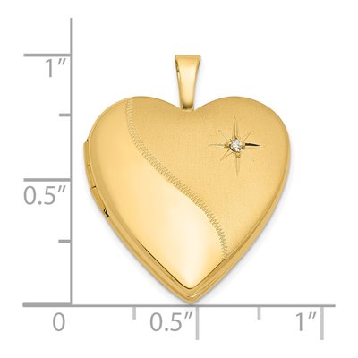 14K Yellow Gold 1/20 ct tw Diamond Star Heart Locket – view 6