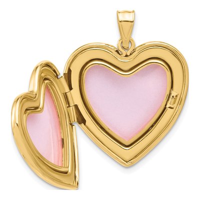 14K Yellow Gold 1/20 ct tw Diamond Star Heart Locket – view 5