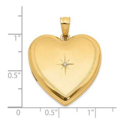 14K Yellow Gold 1/20 ct tw Diamond Star Heart Locket – view 6