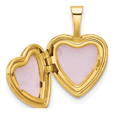 14K Yellow Gold Butterfly Heart Locket – view 5