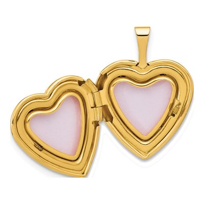 14K Yellow Gold Paw Print Heart Locket Pendant – view 5
