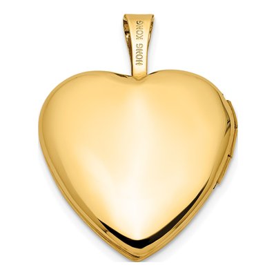 14K Yellow Gold Pink Green Enamel Heart Locket – view 4