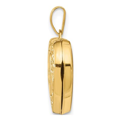 14K Yellow Gold Floral I LOVE YOU Heart Locket – view 3
