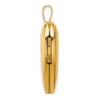 14K Yellow Gold Angel Wings Heart Locket – view 3