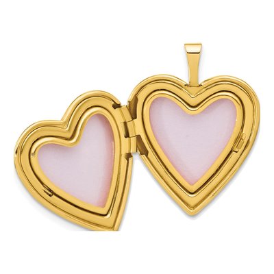 14K Yellow Gold Angel Wings Heart Locket – view 5