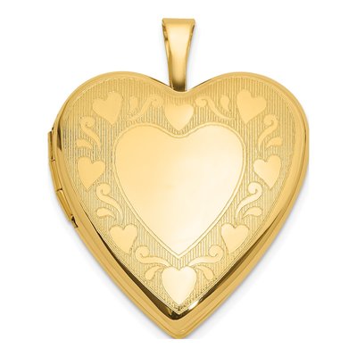 14K Yellow Gold Heart Locket