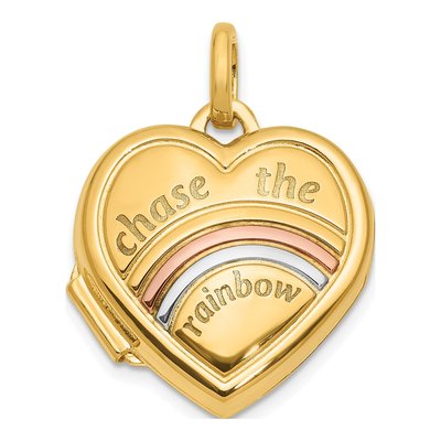 14K Yellow Gold Heart Locket