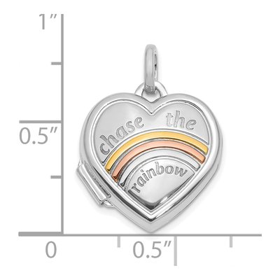 14K White Gold Heart Locket – view 3