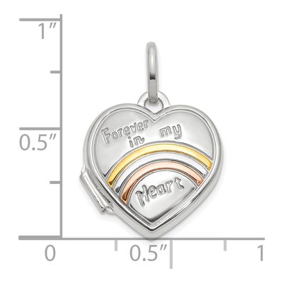 14K White Gold Forever My Heart Locket – view 3