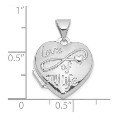 14K White Gold LOVE of MY LIFE Heart Locket – view 4