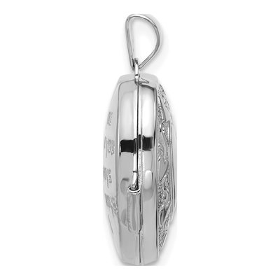 14K White Gold Heart Locket – view 3