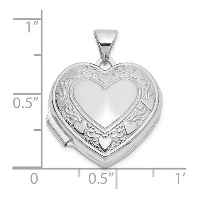 14K White Gold Heart Locket – view 4
