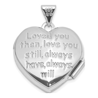 14K White Gold Heart Locket – view 5