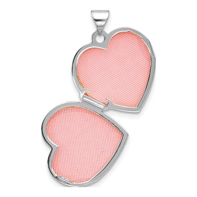14K White Gold Heart Locket – view 6