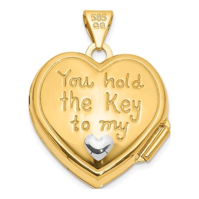 14K Yellow Gold Reversible Heart Locket – view 4