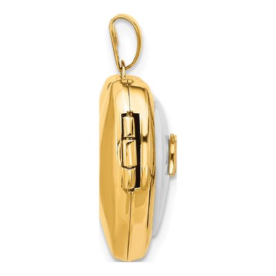 14K Yellow Gold Agate MOM Heart Locket – view 3