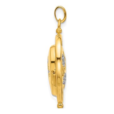 14K Yellow Gold Reversible Heart Locket – view 3