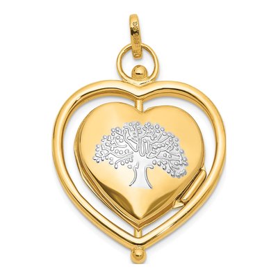 14K Yellow Gold Reversible Heart Locket – view 4