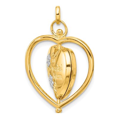14K Yellow Gold Reversible Heart Locket – view 6