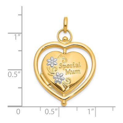 14K Yellow Gold Reversible Heart Locket – view 7