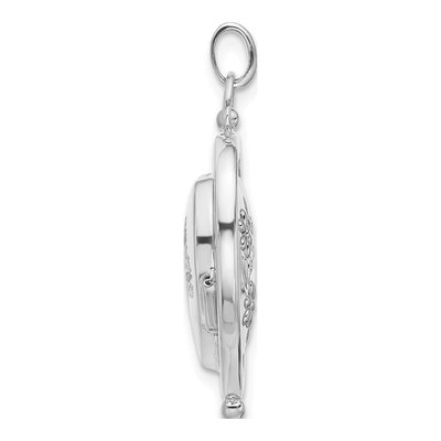 14K White Gold Heart Locket – view 3