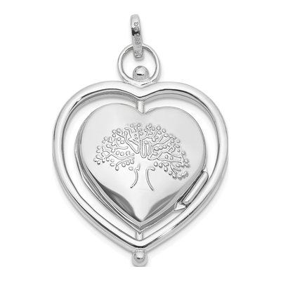 14K White Gold Heart Locket – view 5