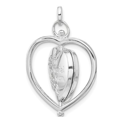 14K White Gold Heart Locket – view 7