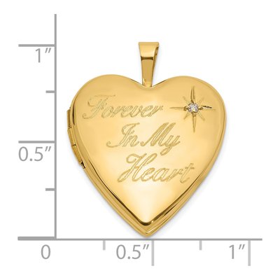 14K Yellow Gold 1/20 ct tw Diamond Heart Locket – view 6