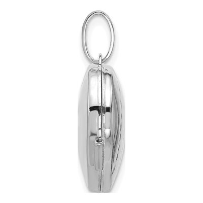 14K White Gold Diamond Heart Locket – view 3