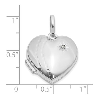 14K White Gold Diamond Heart Locket – view 4