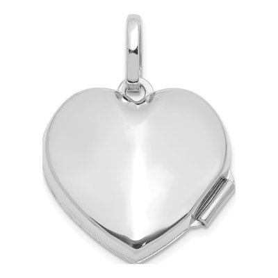 14K White Gold Diamond Heart Locket – view 5