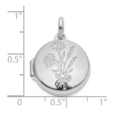 14K White Gold Granddaughter Round Locket – view 4