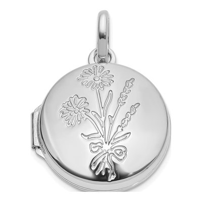 14K White Gold Granddaughter Round Locket