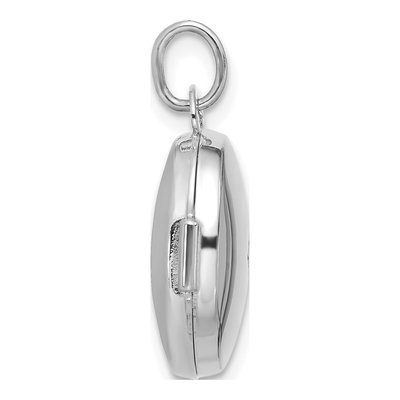 14K White Gold Diamond Round Locket – view 3