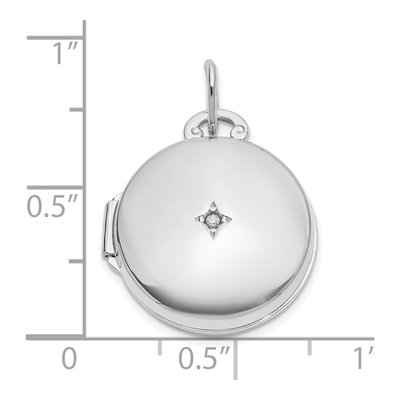 14K White Gold Diamond Round Locket – view 4