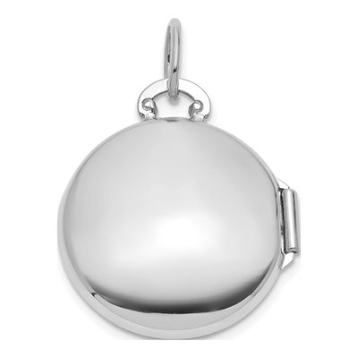 14K White Gold Diamond Round Locket – view 5