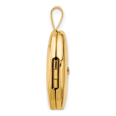 14K Yellow Gold 1/20 ct tw Diamond Star Oval Locket – view 3