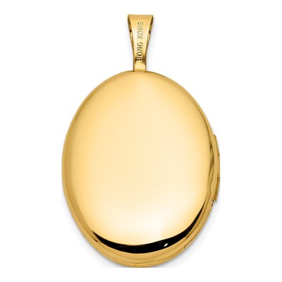 14K Yellow Gold 1/20 ct tw Diamond Star Oval Locket – view 4