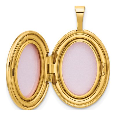 14K Yellow Gold 1/20 ct tw Diamond Star Oval Locket – view 5